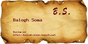 Balogh Soma névjegykártya
